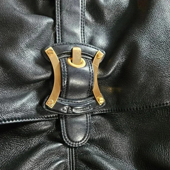 B. Makowsky | Black Butter Soft Slouchy  Moto Shoulder Bag - Picture 13 of 16